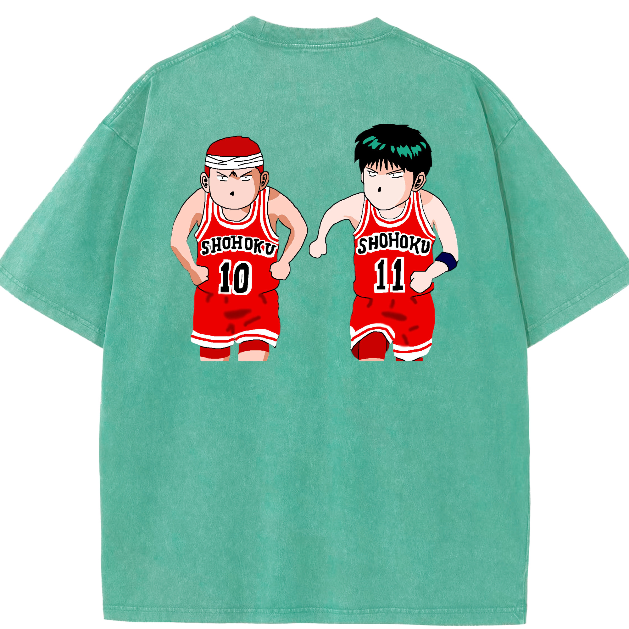 SLAM DUNK／スラムダンク 綿100% ヴィンテージ風 半袖Tシャツ（背面プリント）